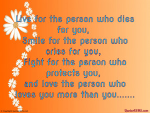 Love the person who loves you more than you...