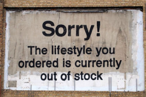 Banksy’s Out of Stock , in Poplar, London