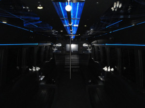 Interior with color changing disco floor St. Louis Party Bus