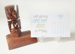2014 Inspirational Quotes Desk Calendar with Clear Display Easel