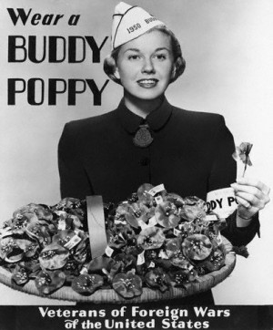 Actress Doris Day was selected by the VFW to be their 1950 Buddy Poppy ...