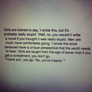 Lena Dunham quote- men vs. women writers