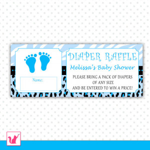 Printable Personalized Blue Baby Feet Diaper Raffle Baby Shower ...
