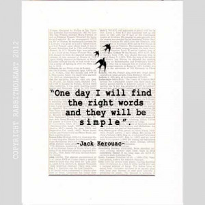 JACK KEROUAC QUOTE Art Print inspirational motivational literary quote ...