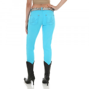Wrangler Women's Premium Patch Turquoise Jeans 08MWZAA