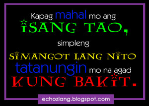 Kapag mahal mo ang isang tao, simpleng simangot lang nito tatanungin ...