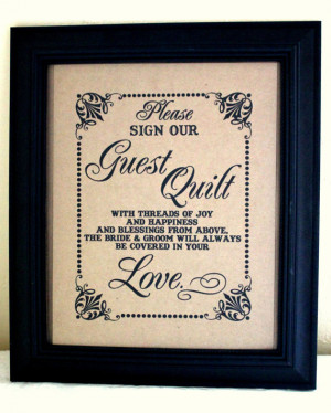 Please Sign Our Guest Quilt - Guest Book- Wedding Sign - Single Sheet ...