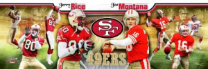 San Francisco 49ers - Jerry Rice, Joe Montana Panoramic Photo Photo