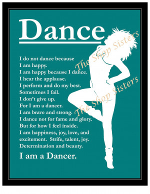 Jazz Dance Quotes Dancer inspirational print