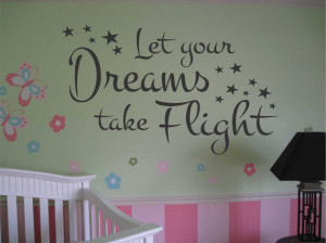 Vinyl Wall Lettering Words Quotes Nursery Dreams take Flight script
