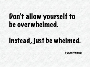 Larry Winget Quote - overwhelmed