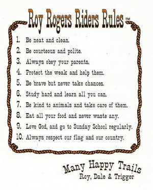 roy rogers riders rules poster