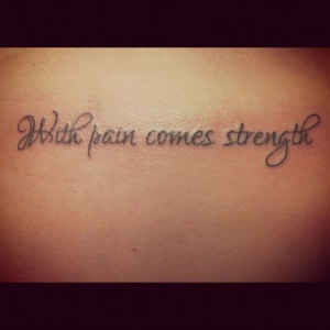 upper back tattoo quotes about strength in decorated letter- With pain ...