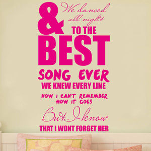 1D-ONE-DIRECTION-BEST-SONG-EVER-Quote-Wall-Art-Sticker-Decal-Mural ...