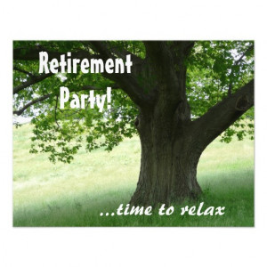 Retirement Party-Peaceful Tree/with Quote Personalized Announcements