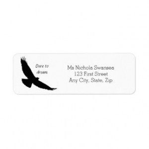 Dare to Dream Inspirational Quote Soaring Hawk Return Address Label