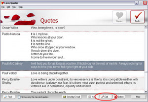 ... double-click the selected quote or just press Enter on the keyboard