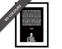 Theodore Roosevelt - Man in the Are na Speech - Typographic Print ...