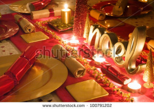 brown table decorated red and gold luxury christmas table in red to ...
