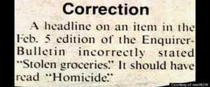 Funny Newspaper Corrections