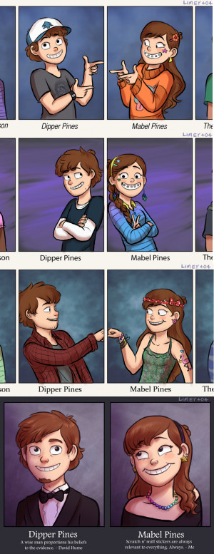 Gravity Falls -Dipper and Mabel's yearbook pictures