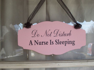 Do Not Disturb A Nurse Is Sleeping Wood Vinyl Sign - Shabby Country ...