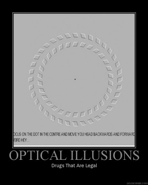 optical illusions (look at the black dot in the center and move your ...