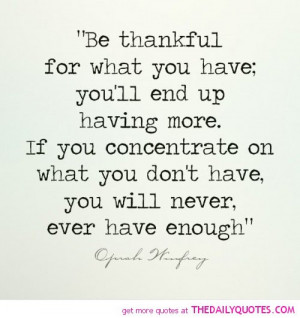 Be Thankful for What You Got