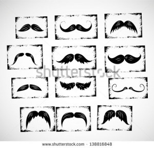 Set of grunge rubber stamps with mustaches. Vector illustration ...