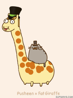 pusheen cat gif | Fancy cat fat pusheen giraffe gif