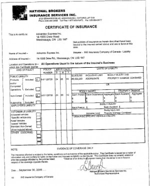 View Professional Liability Certificate