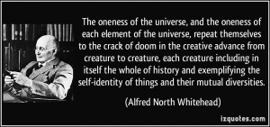 The oneness of the universe, and the oneness of each element of the ...