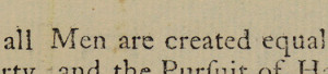 extract from The Declaration of Independence - 'All men are created ...
