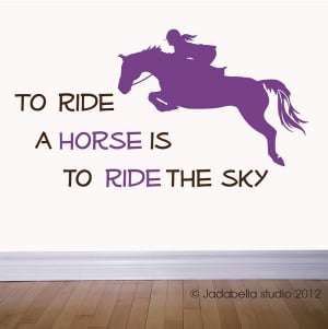 Horse jumping with Quote vinyl wall decal #Artsandcrafts