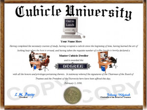 Office Humor Diploma / Degree Gifts (Click on any custom office humor ...