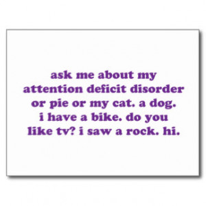 ADD ADHD Funny Quote - Purple Post Card
