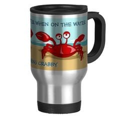 funny mug for coffee tea milk or juice with crab on beach and humorous ...