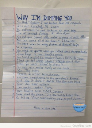 like to think the person who is being dumped is a girl, but I'm ...