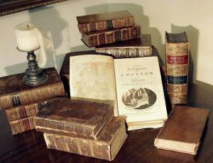 Description Grose-antique-books-with-candle.jpg