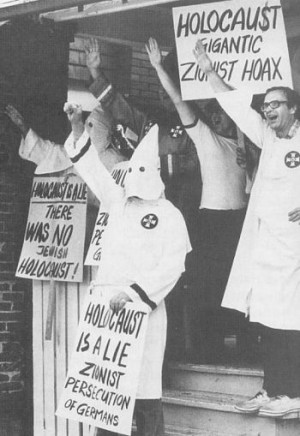 the Ku Klux Klan offers their solidarity to the Holocaust Denial ...