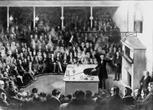 Michael Faraday delivering a Christmas lecture at the Royal ...