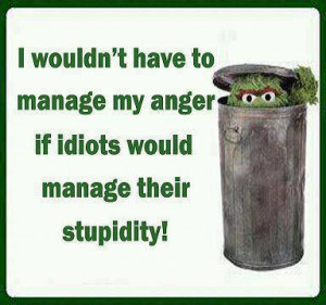 ... have to manage my anger is idiots would manage their stupidity