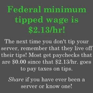 Please tip your server :)