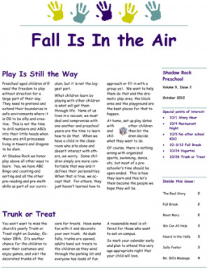 Preschool Newsletter October 2014