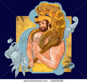 stock-photo-heracles-hercules-gerakl-on-blue-background-with-lion ...