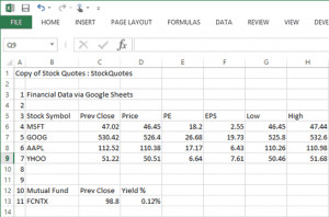 AUTOMATICALLY UPDATE STOCK QUOTES EXCEL