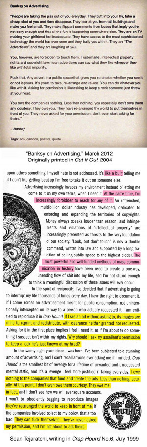 Banksy's quote about remixing ads is a remix