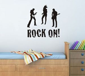 Rock-On-Roll-Star-Guitar-Music-Disco-Vinyl-Decal-wall-quote-stickers ...