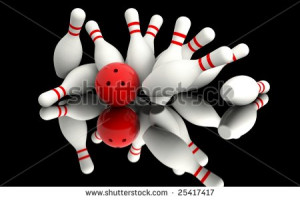 Bowling Strike Stock Photo