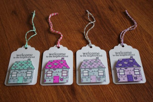Welcome to the Neighborhood Gift Tags Set of 4 by CraftSewKnit, $2.00